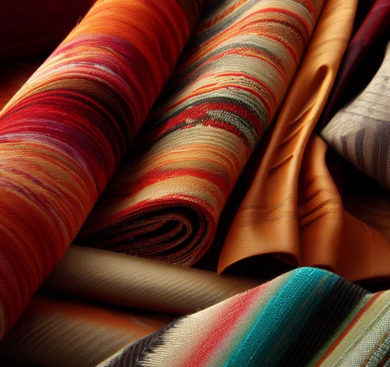 kolorowe materiały tekstylne
