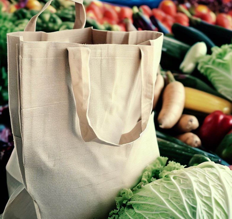 ekologiczna materiałowa torba na zakupy spożywcze