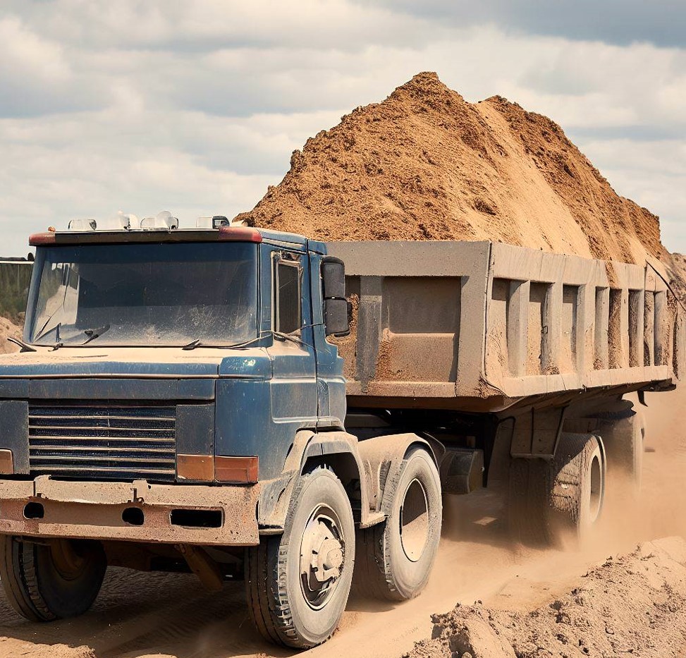 ciężarówka przewożąca piasek