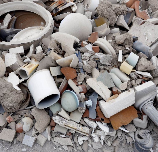 Odpady zmieszane z betonu, ceramiki i elementów wyposażenia