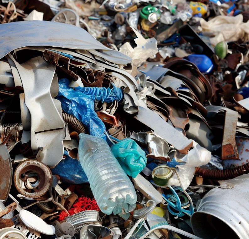 nierozkładające się odpady z metalu i plastiku